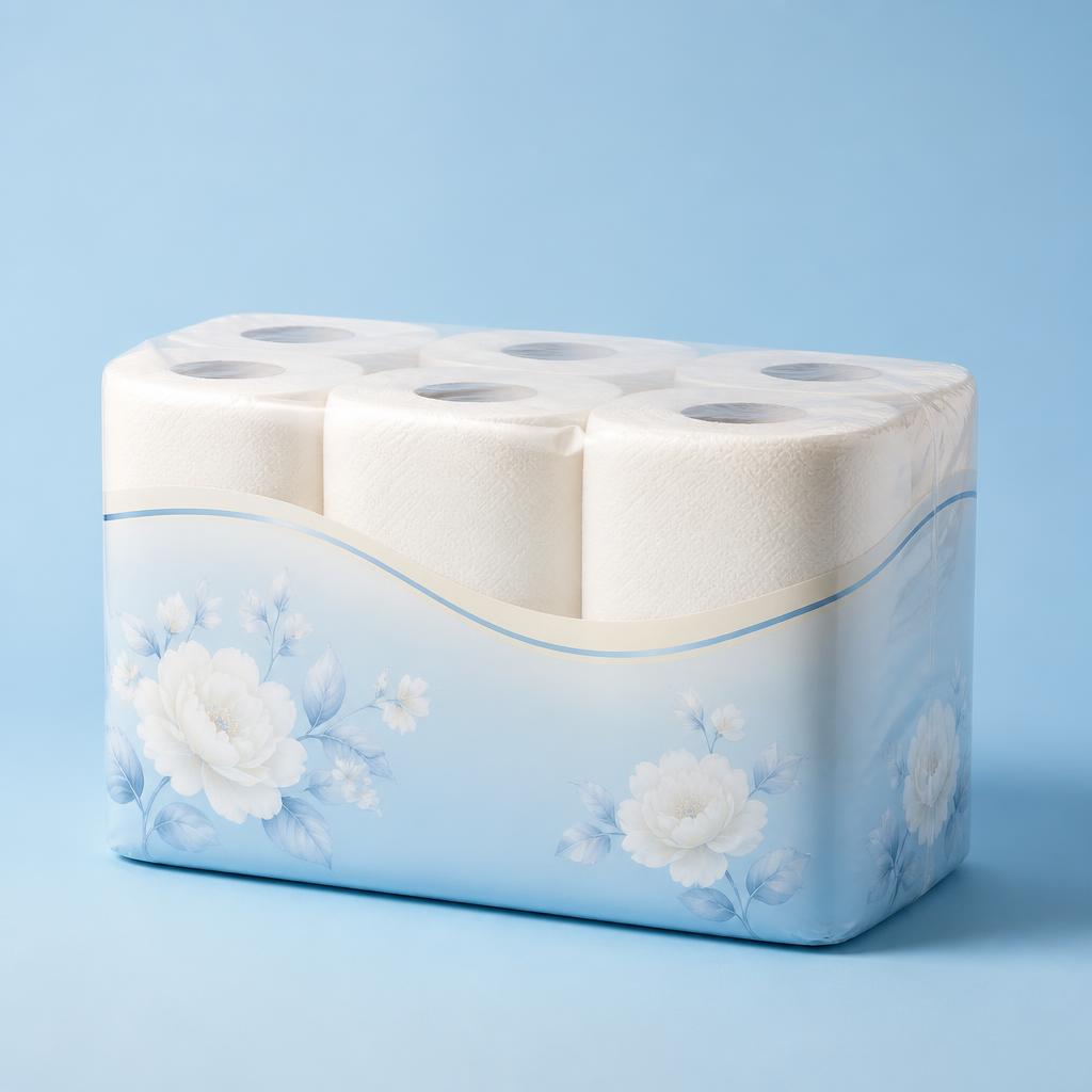 Placeholder photograph of a SYLVESSA four roll pack of household toilet tissue